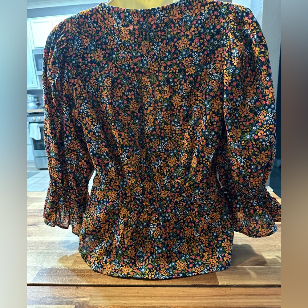 Free People Floral Puff Sleeve Too| Size XS - Picture 3 of 10